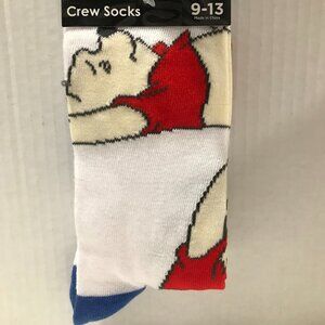 Disney, Disney Winnie The Pooh, Winnie The Pooh, Socks, Size 9-13, Crew Socks